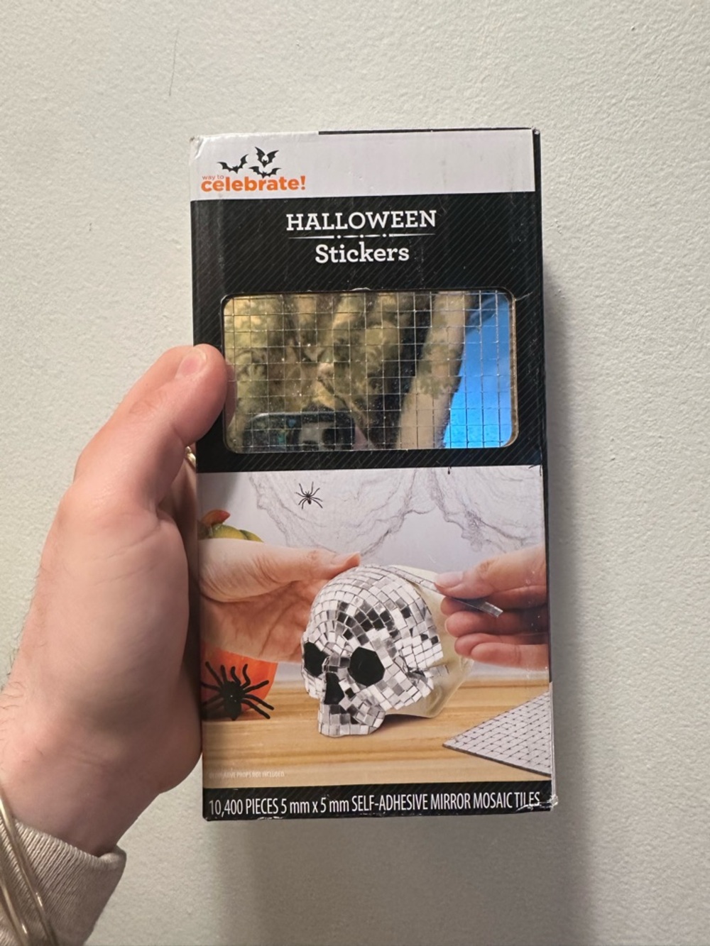 Celebrate It Halloween Mirror Mosaic Stickers - Silver Decorative Tiles